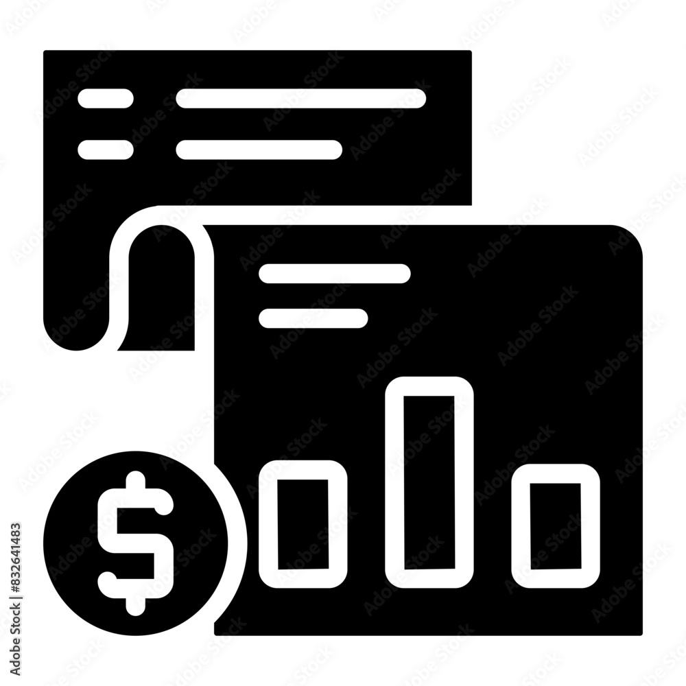 A beautiful design icon of financial report
A beautiful design icon of financial report