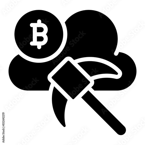 Perfect design icon of bitcoin mining 

