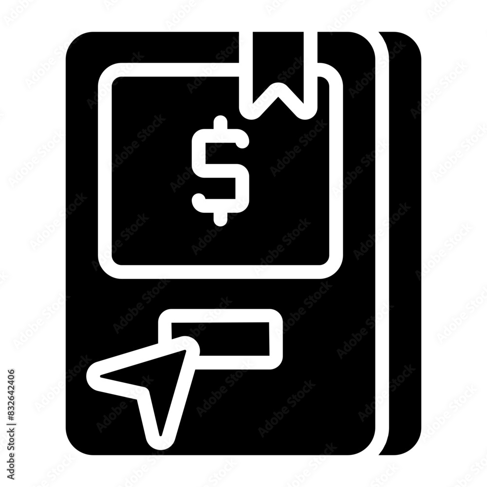 A solid design icon of financial book
A solid design icon of financial book