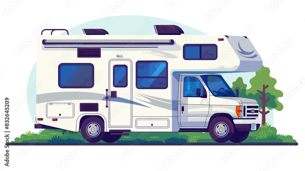Naklejka premium vehicle camping vector flat isolated illustration on white background