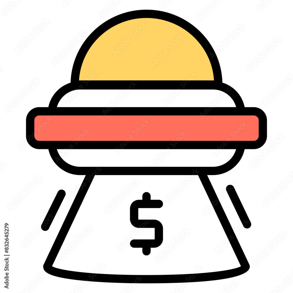 Modern design icon of financial spaceship
Modern design icon of financial spaceship