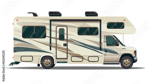 vehicle camping vector flat isolated illustration on white background