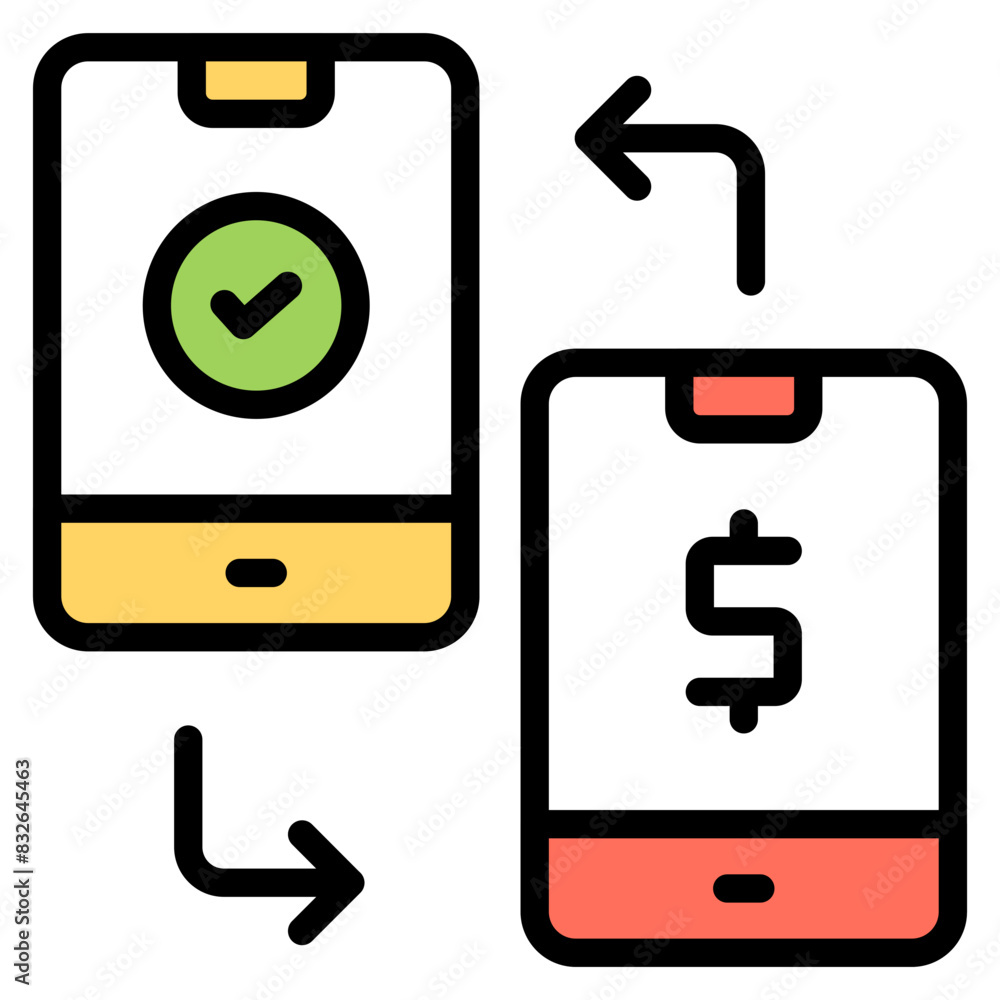 A beautiful design icon of mobile money transfer
A beautiful design icon of mobile money transfer
