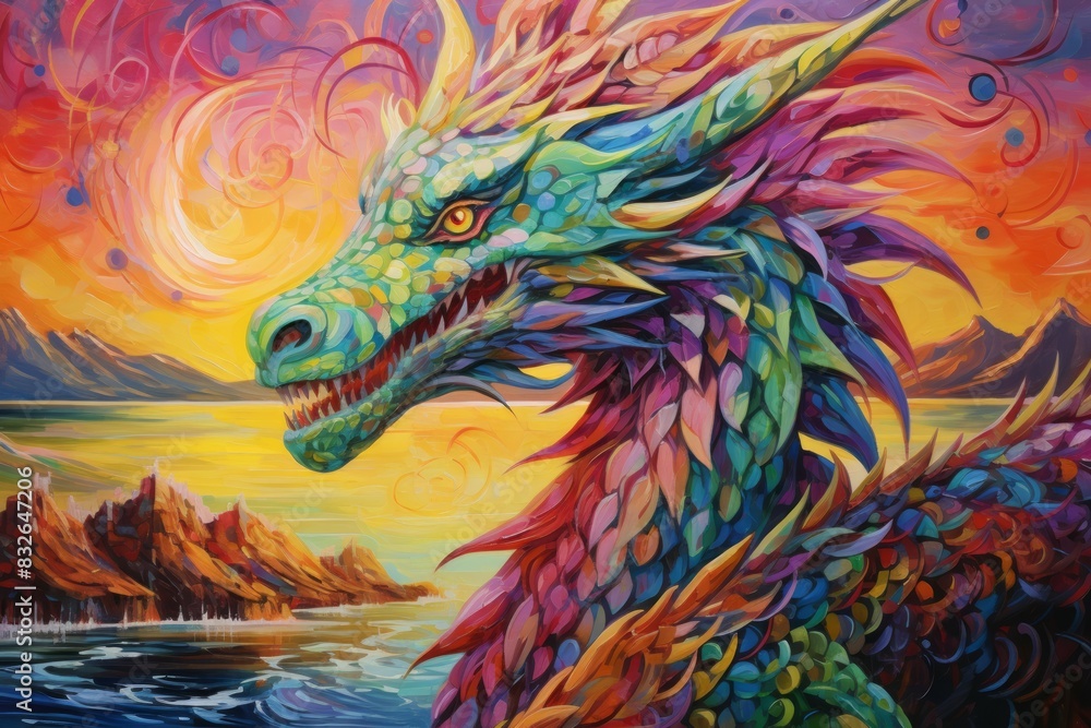 A wise and ancient dragon, with scales that shimmer in the sunlight and the power of ancient magic. - Generative AI A wise and ancient dragon, with scales that shimmer in the sunlight and the power of ancient magic. - Generative AI