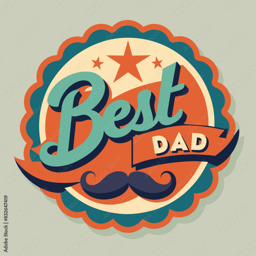 Best dad typography sticker for Father's Day t-shirt design Best dad typography sticker for Father's Day t-shirt design