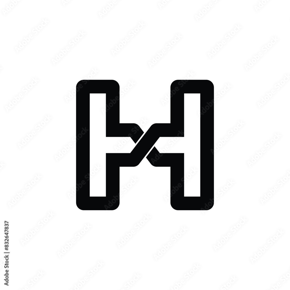 Fototapeta premium HX, XH, Abstract initial monogram letter alphabet logo design