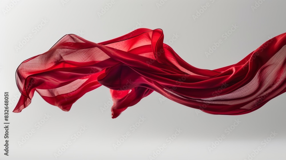 A striking image of a flowing red fabric suspended in midair, showcasing its texture and movement against a plain background. A striking image of a flowing red fabric suspended in midair, showcasing its texture and movement against a plain background.