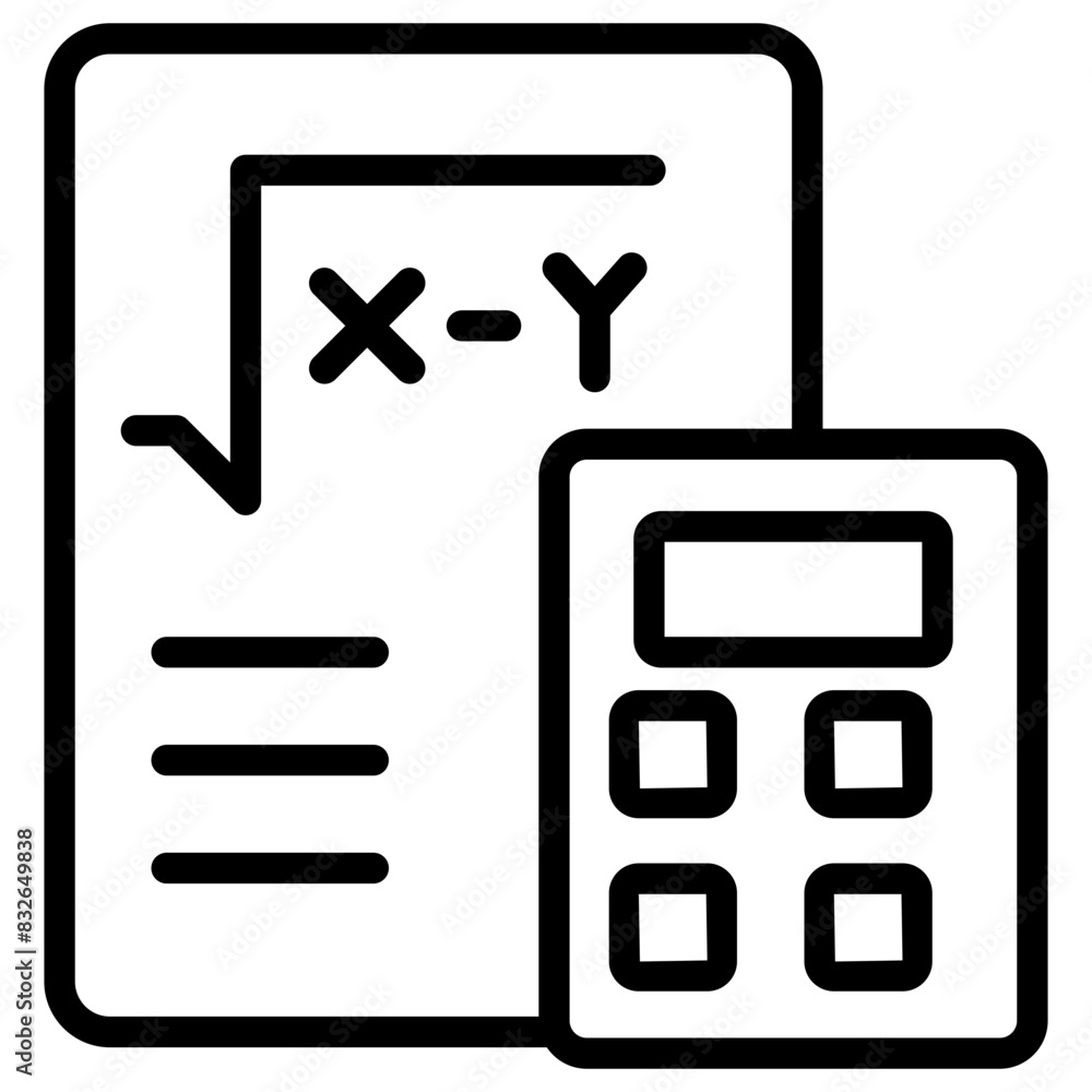 A creative design icon of math class

