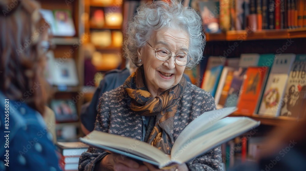 Engaging Moments: Elderly Women Authors Connecting with Fans at Book Signings Engaging Moments: Elderly Women Authors Connecting with Fans at Book Signings