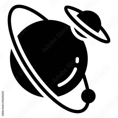 Modern design icon of revolving planet 


