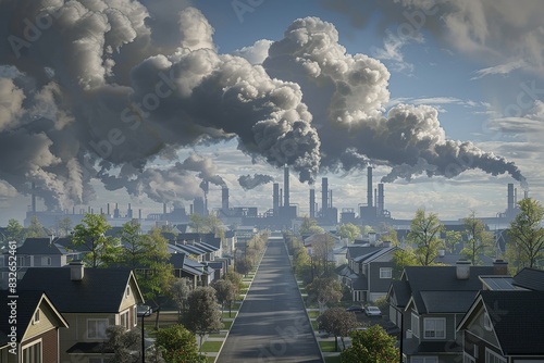 factories that release pollution into the neighborhood photo