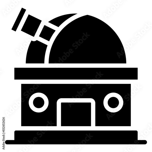 Editable design icon of observatory building 

