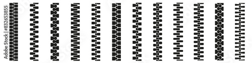 Zipper brush set. Zip vector.