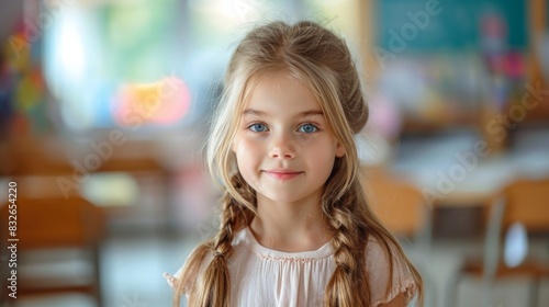 Wallpaper Mural Portrait of a cute little girl with blond hair and blue eyes Torontodigital.ca