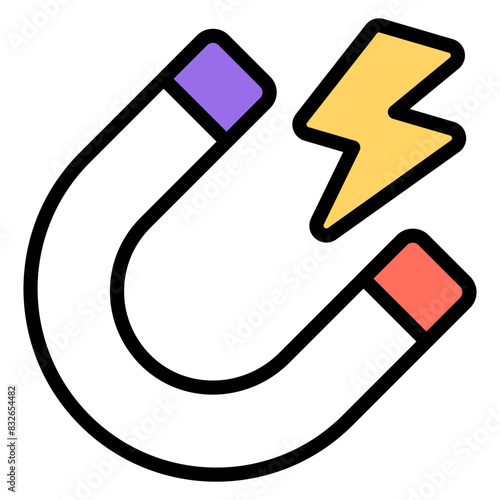 Editable design icon of magnet 

