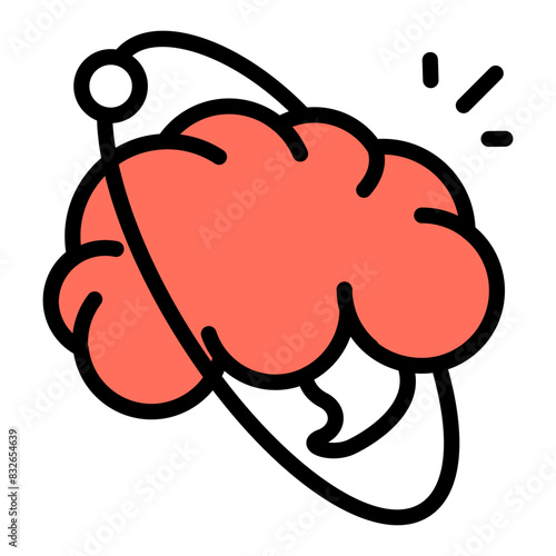 A colored design icon of brain

