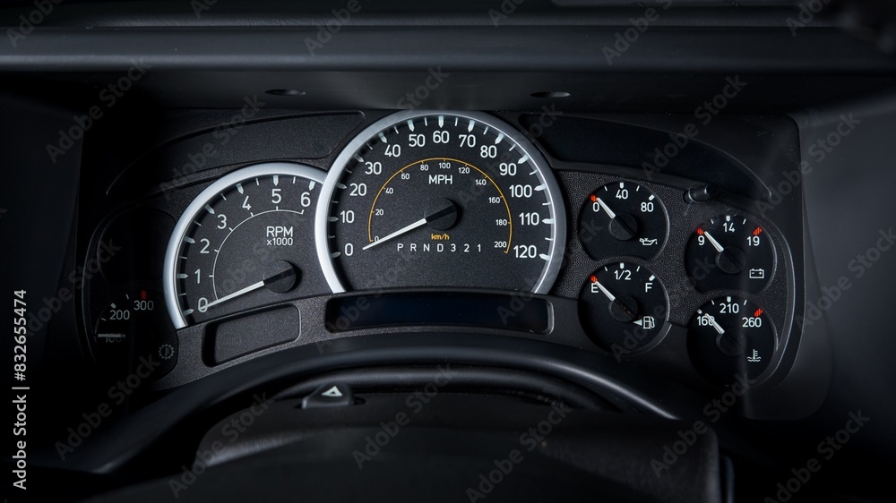 Speedometer in a car Speedometer in a car