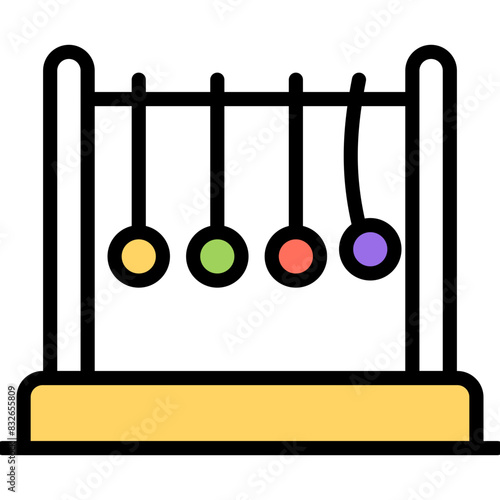 An editable design icon of newton's cradle 

