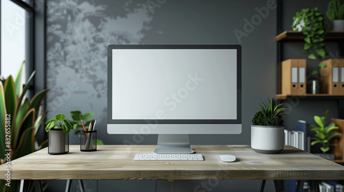 Wallpaper Mural Mockup of a Computer in an Office
 Torontodigital.ca