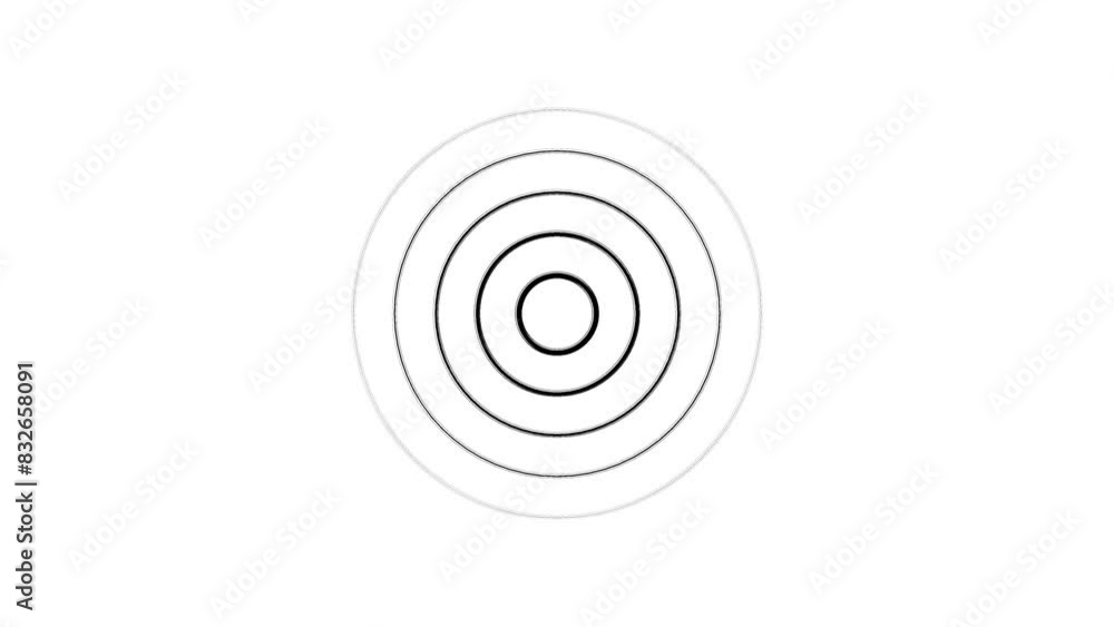 3D 4K Radio waves animation on black background. network tower produced radio wave concept