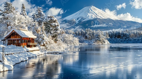 A mountain in winter