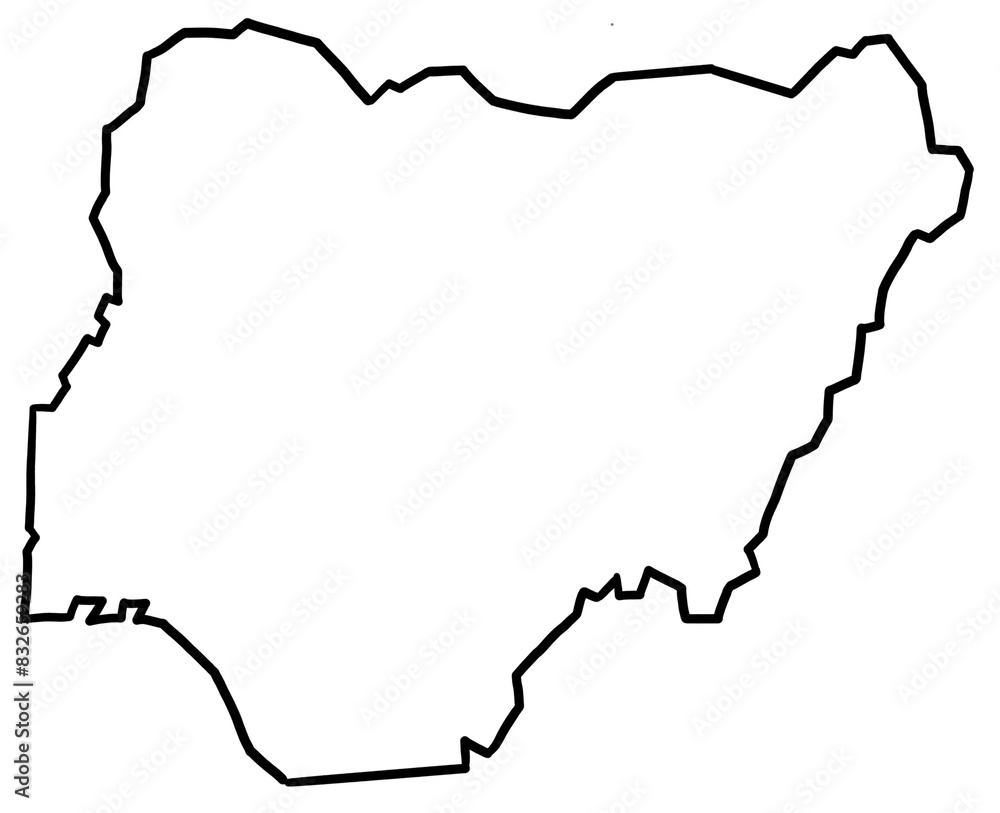 Nigeria map outline Nigeria map outline