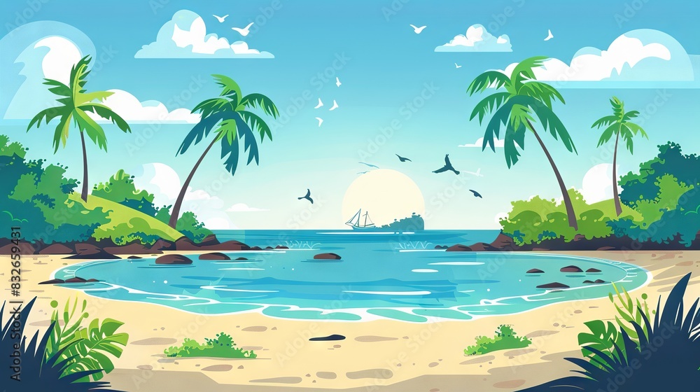 Obraz premium evening landscape background