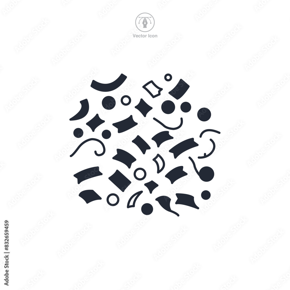 Confetti Icon theme symbol vector illustration isolated on white background Confetti Icon theme symbol vector illustration isolated on white background