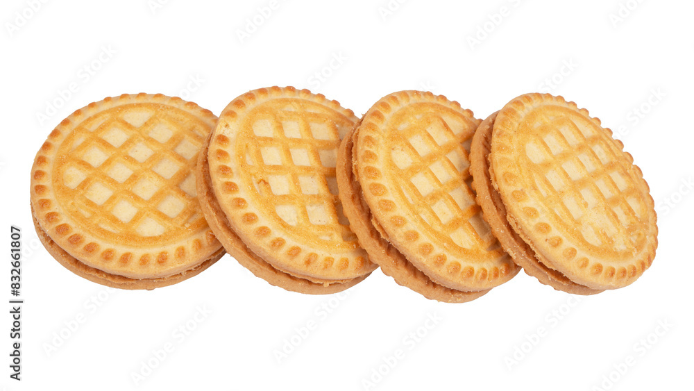 Sandwich biscuits with filling on a white background Sandwich biscuits with filling on a white background