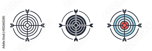 Target and Goal Icon theme symbol vector illustration isolated on white background