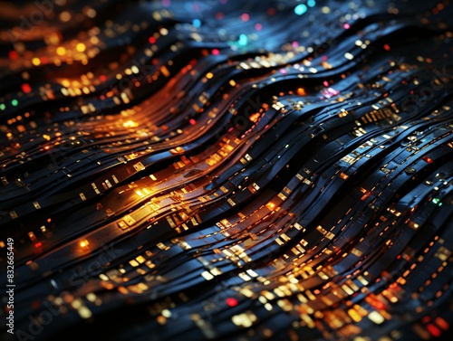 Futuristic digital data flo...