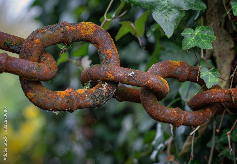 A jumble of ancient, rusted chain. A jumble of ancient, rusted chain.