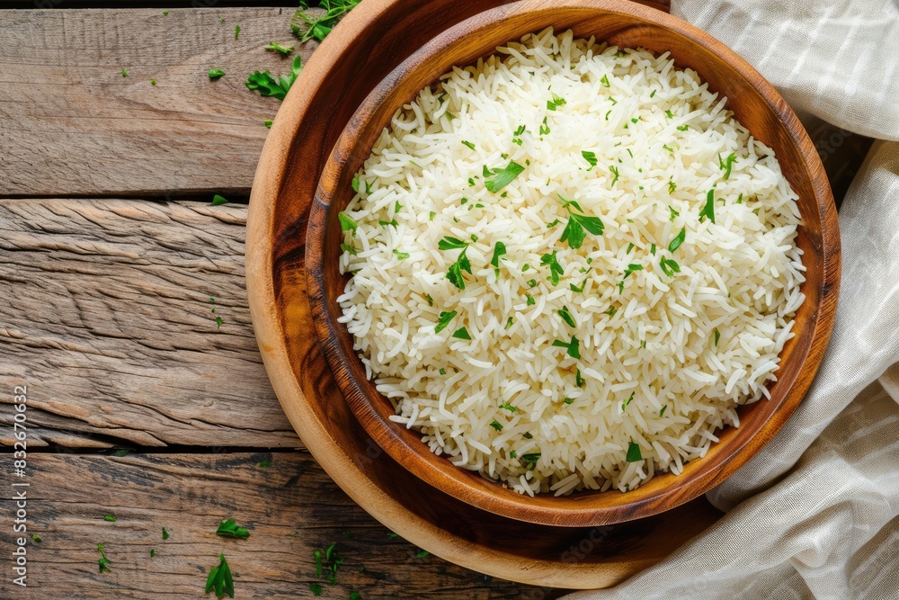 white rice on wooden background white rice on wooden background