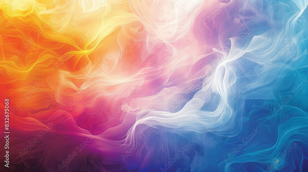 Hope in cancer treatment depicted by a vivid wave of color flooding a canvas, front view, representing new therapies, scifi tone, vivid, copy space Hope in cancer treatment depicted by a vivid wave of color flooding a canvas, front view, representing new therapies, scifi tone, vivid, copy space