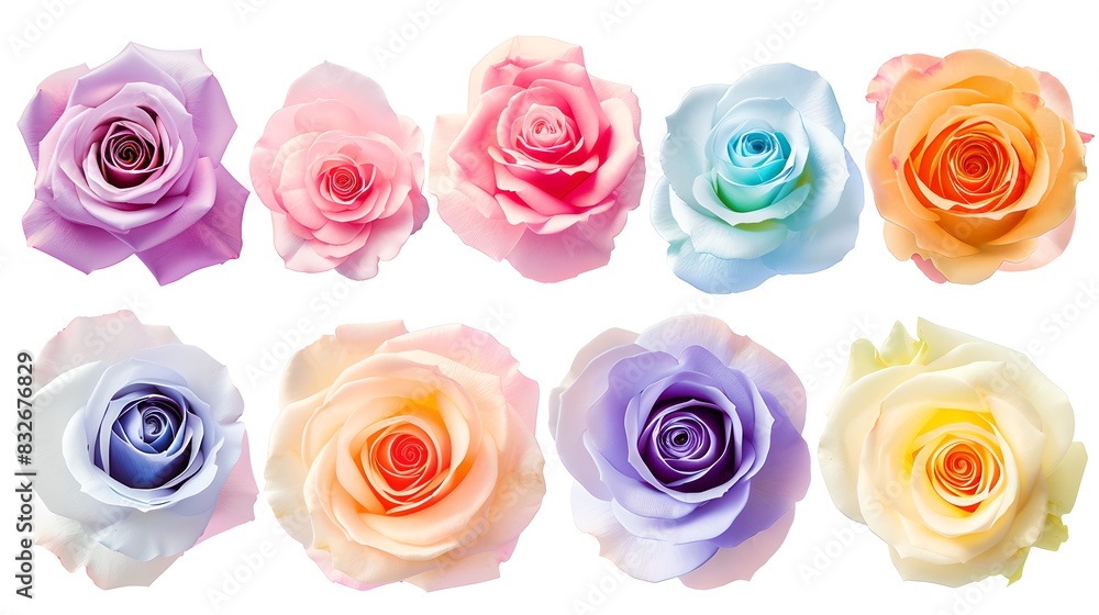 Colorful and vibrant roses in various shades, perfect for floral designs. This is a high-quality AI-generated image showcasing delicate beauty. Ideal for decorative purposes. AI Colorful and vibrant roses in various shades, perfect for floral designs. This is a high-quality AI-generated image showcasing delicate beauty. Ideal for decorative purposes. AI
