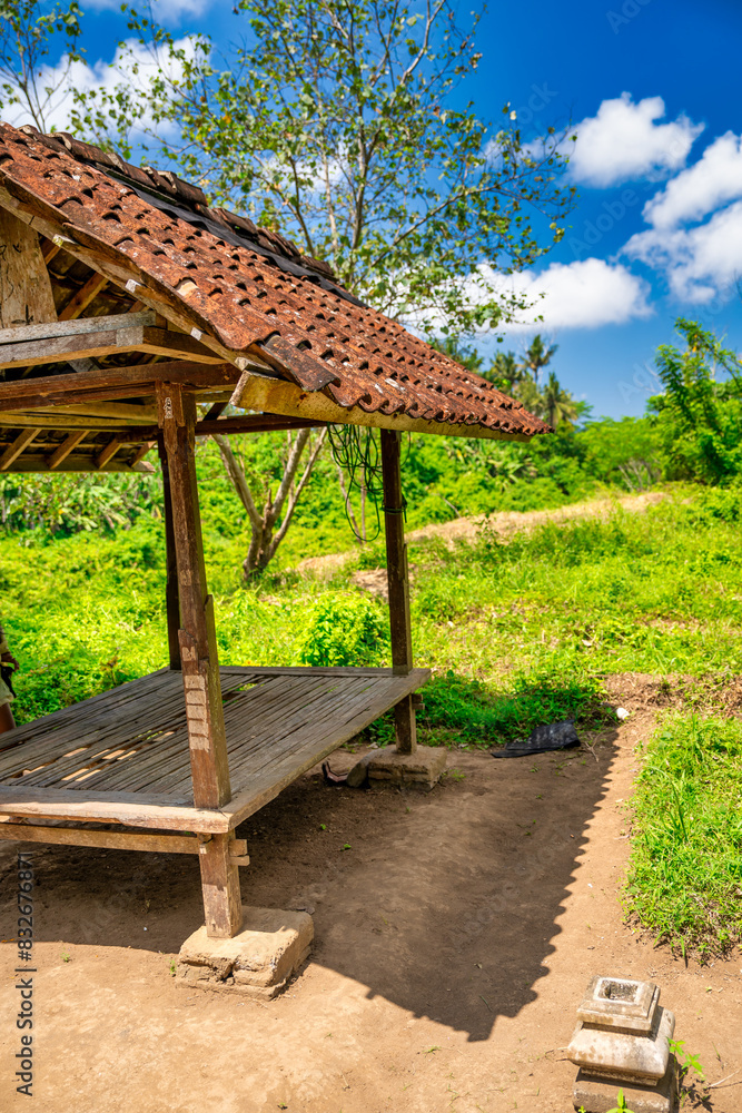A roof protected relax zone in Bali, Indonesia A roof protected relax zone in Bali, Indonesia
