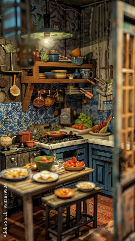 Miniature Thai Kitchen Elegance: Intricate Thai Utensils and Food Textures Miniature Thai Kitchen Elegance: Intricate Thai Utensils and Food Textures