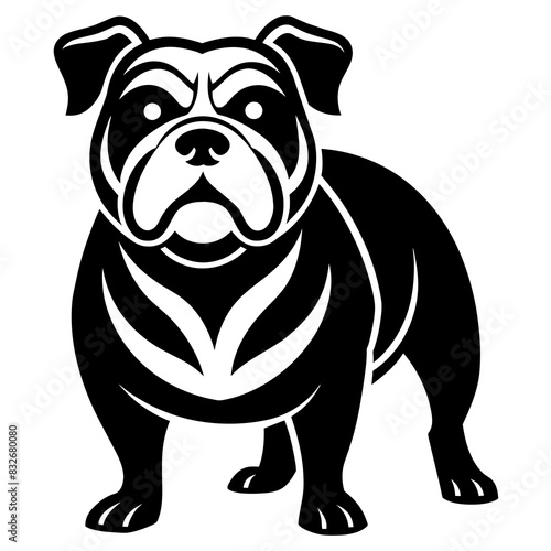 Bulldog mascot line art vector silhouette 