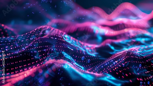 A mesmerizing display of pulsating lights resembling a digital interpretation of EEG waveforms. © umair