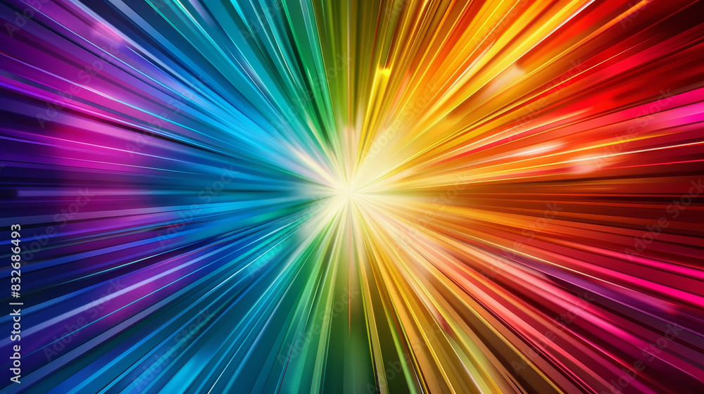 A colorful rainbow with a bright light shining through it A colorful rainbow with a bright light shining through it