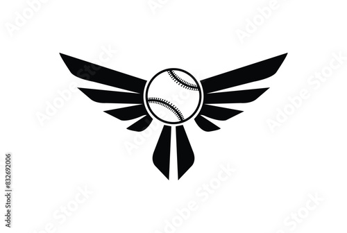 phoenix Bird holding baseball logo icon illustration vector on white background	
