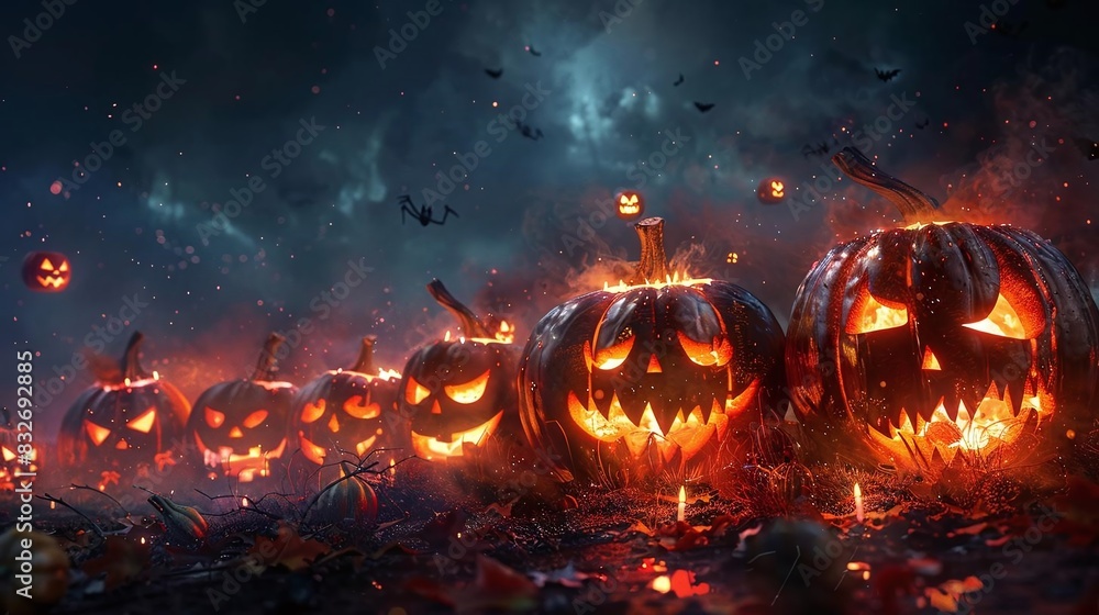 Generate a visual of a Halloween pumpkin carving contest Generate a visual of a Halloween pumpkin carving contest