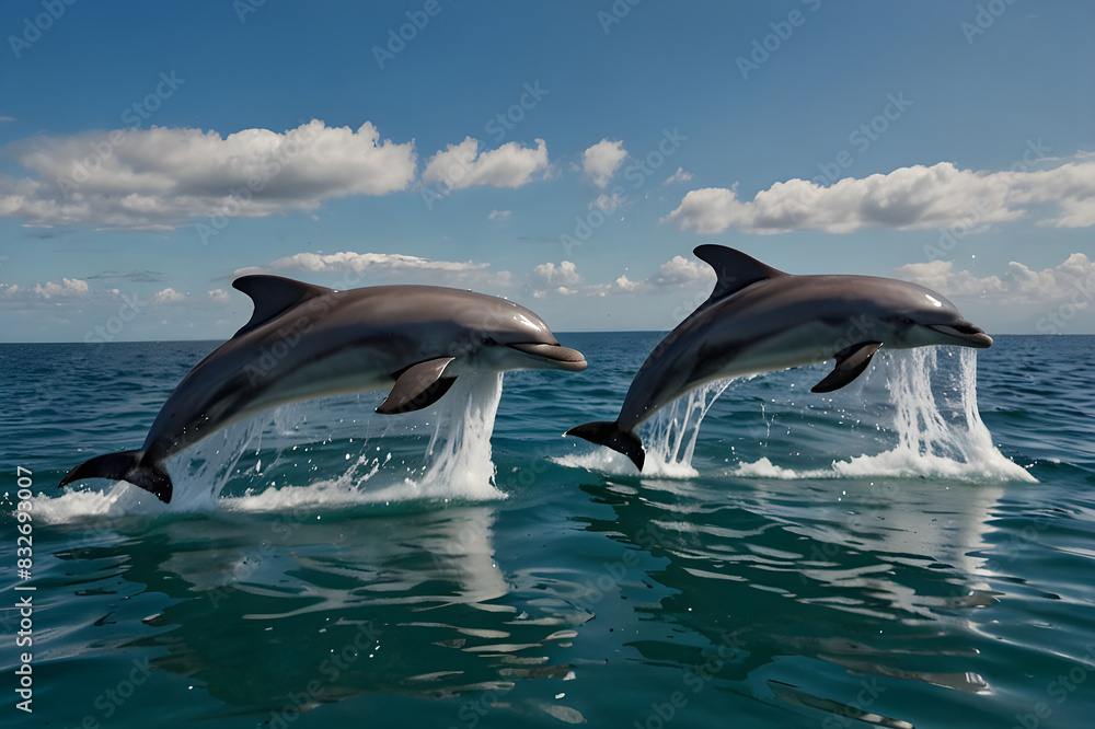 Fototapeta premium dolphin jumping out of water