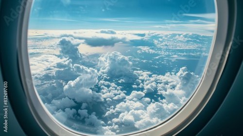 Serene sky view from airplane window