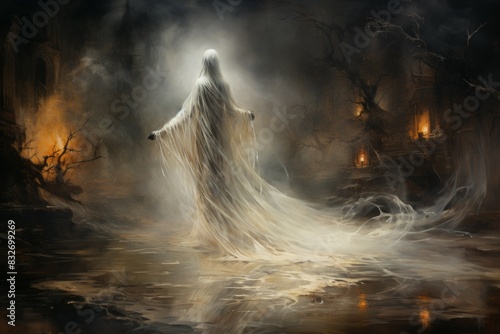 A mysterious and ethereal spirit, able to traverse between realms and commune with the departed. - Generative AI photo