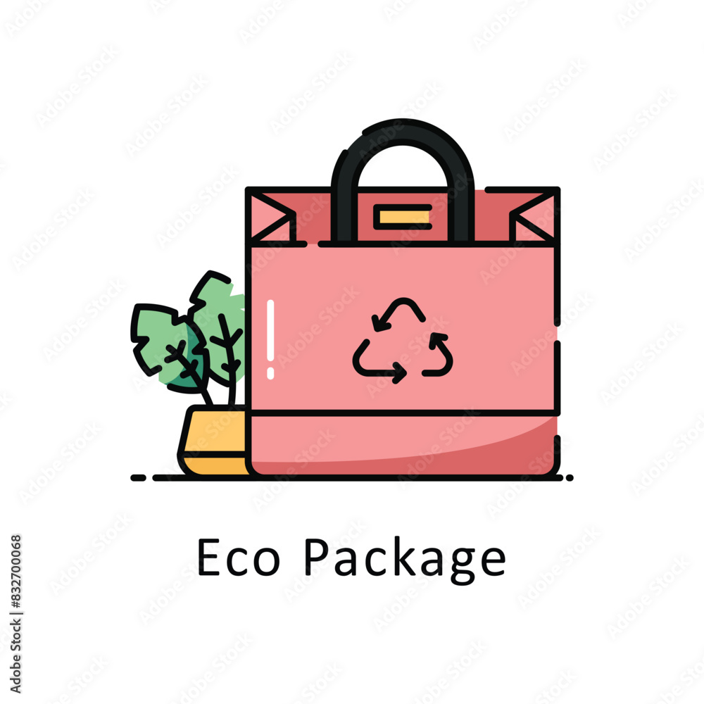 Eco Package vector filled outline icon style illustration. Symbol on White background EPS 10 File Eco Package vector filled outline icon style illustration. Symbol on White background EPS 10 File