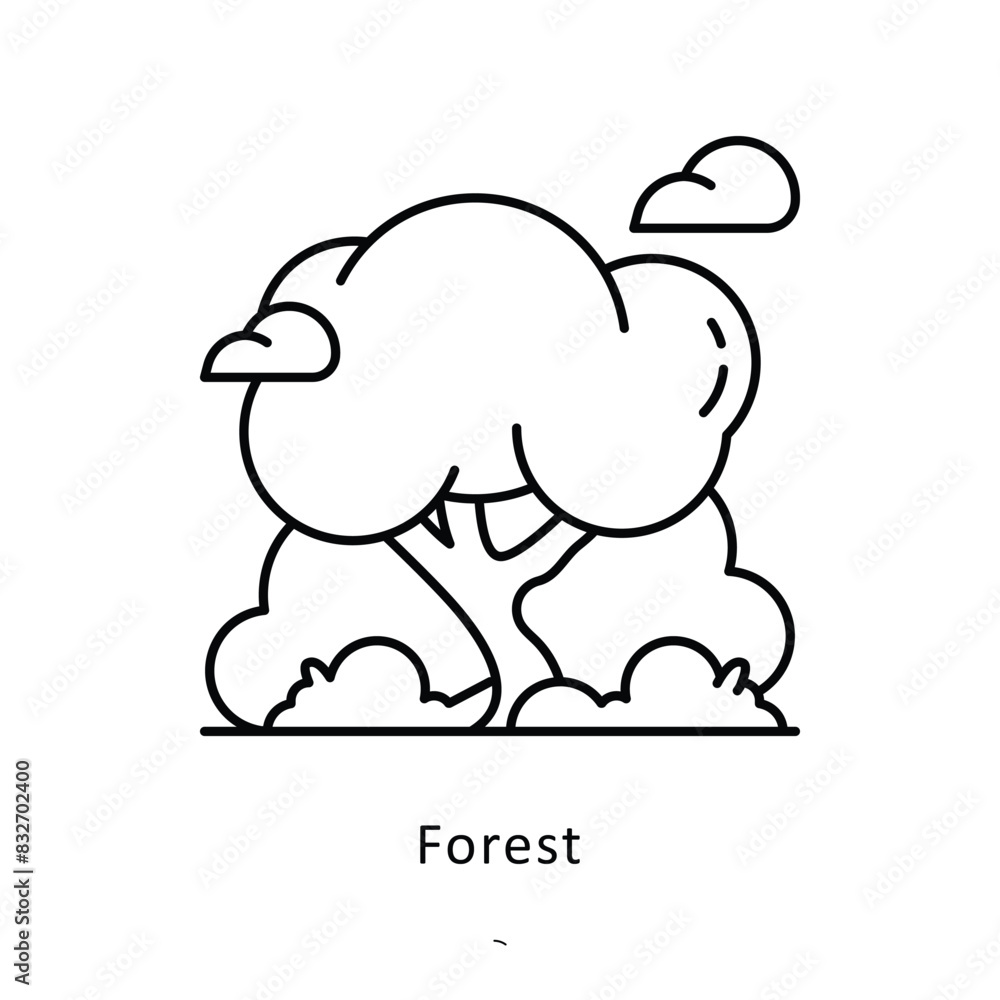Forest vector outline icon style illustration. Symbol on White background EPS 10 File Forest vector outline icon style illustration. Symbol on White background EPS 10 File
