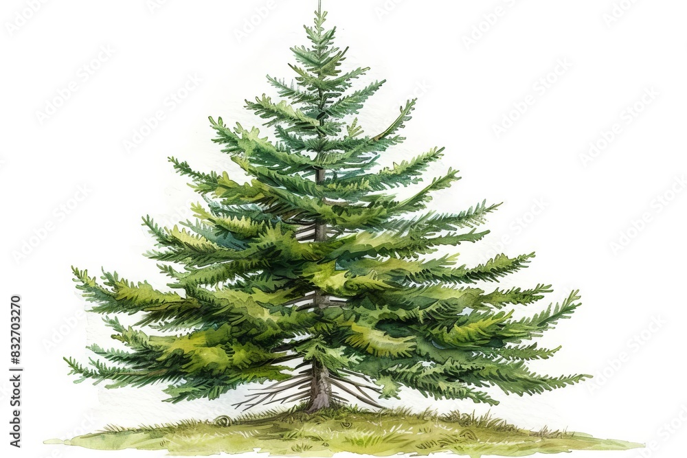 A watercolor of a Sakhalin Spruce A watercolor of a Sakhalin Spruce