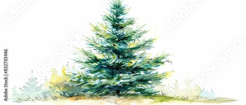 A watercolor of a White Spruce photo