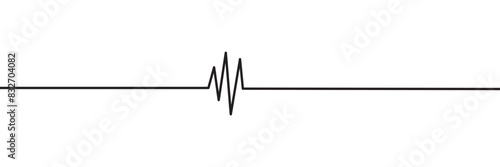 Heart rate monitor line vector isolated on transparent background. Heart rate pulse rhythm line illustration